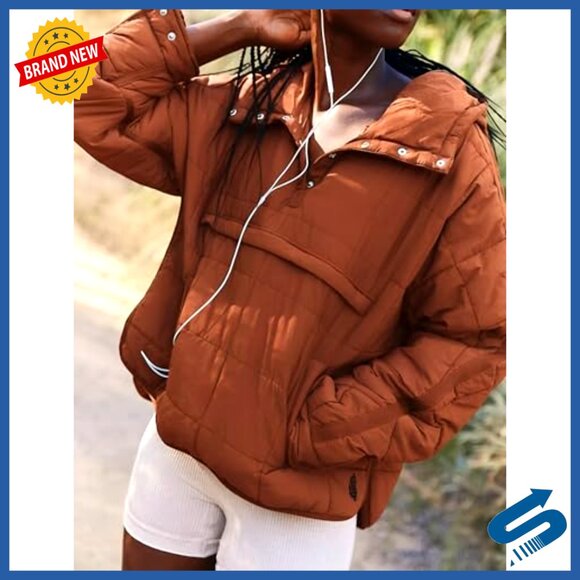 Oversized Puffer Jacket Hooded Lightweight Quilted Winter Coat - Picture 5 of 6